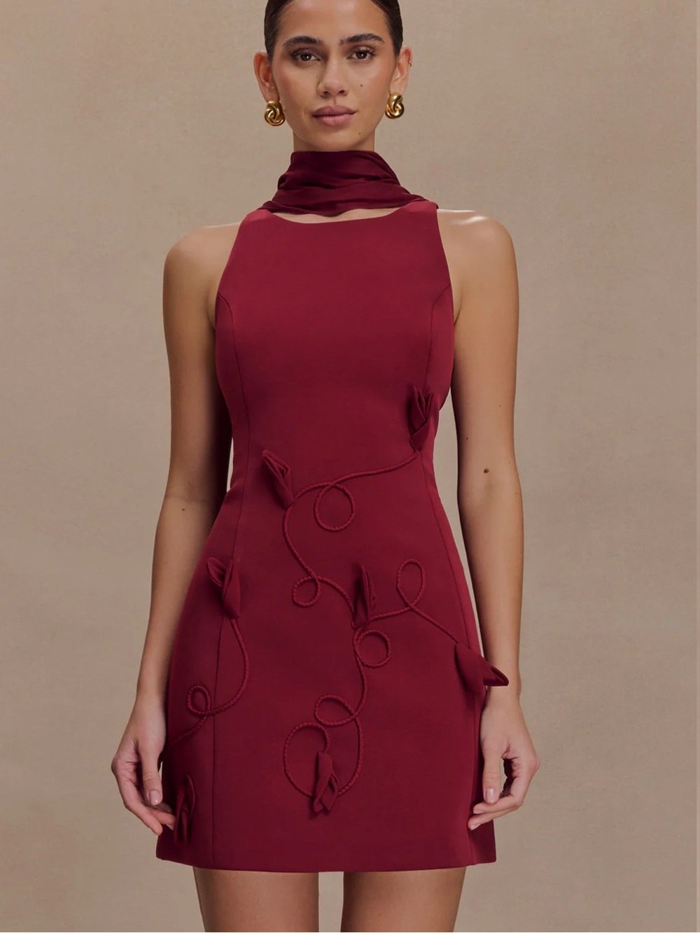 3D Flower Meshki Skyler Sculpted Mini Dress